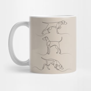 Continuous Line Weimaraners (Light Taupe Background) Mug